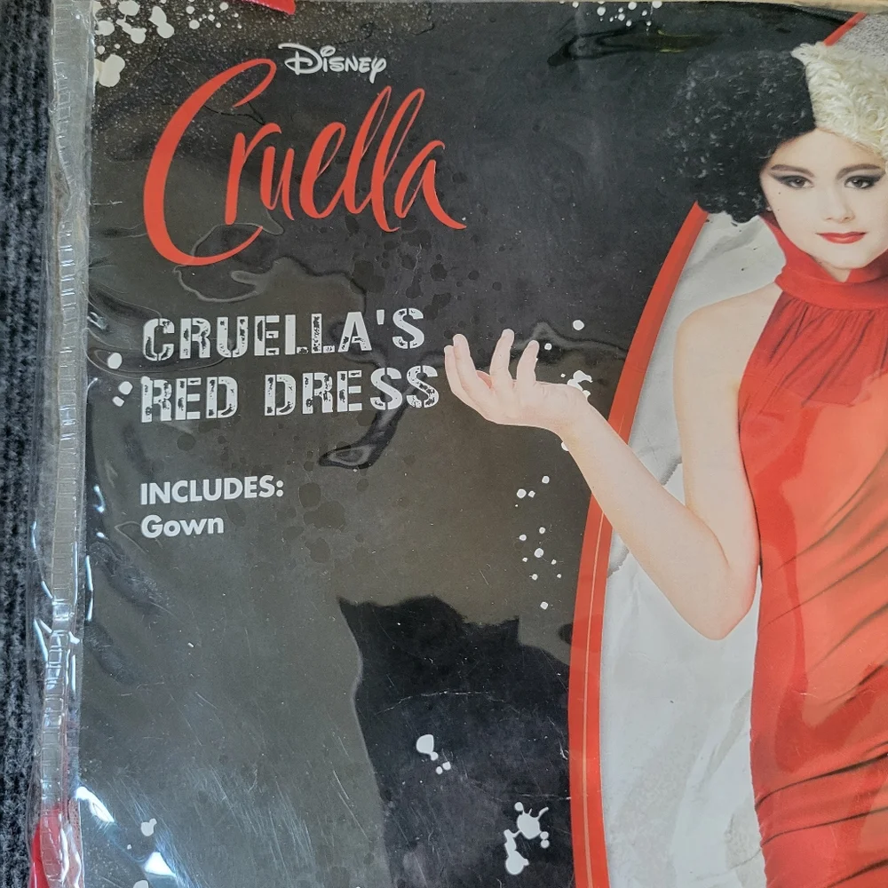Kids Cruella red dress Costume 8-10